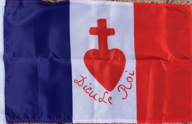 DRAPEAU FRANCAIS SACRE COEUR unique - Bannières de Chrétienté