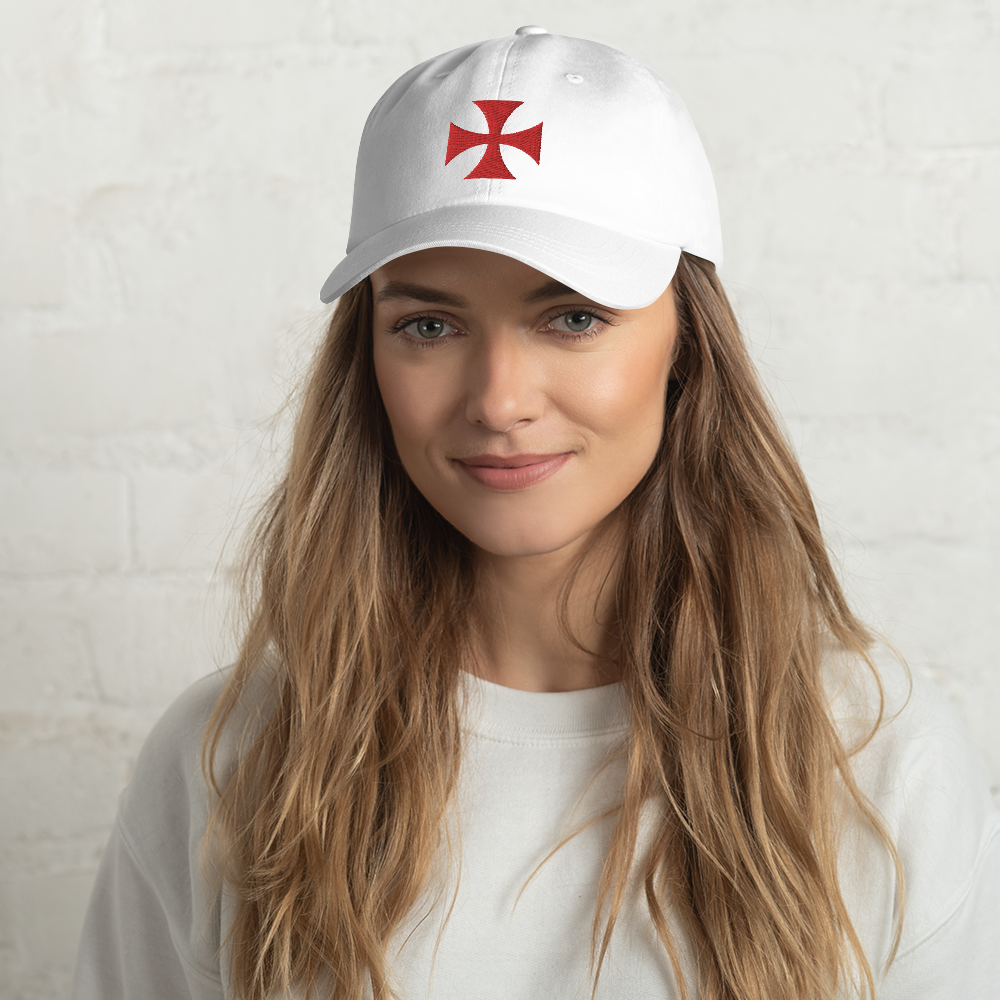 Casquette Baseball Templiers Avec Bouclier Croix - Réglable Unisexe - Pour Homme/femme, Style Rétro - Cadeau Noël Idéal