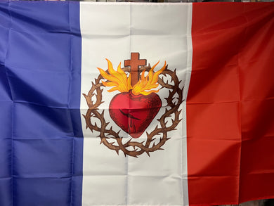 DRAPEAU FRANCAIS SACRE COEUR unique