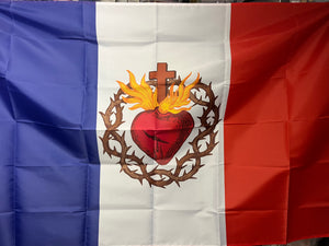 DRAPEAU FRANCAIS SACRE COEUR unique