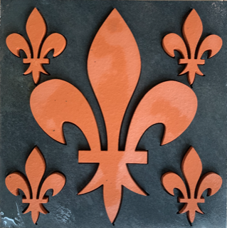 Fleur de Lys en terre cuite