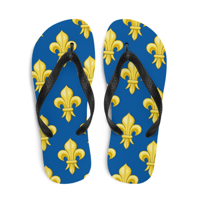 Tongs fleur de lys bleu