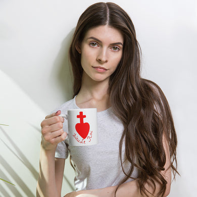 Mug blanc brillant Dieu et le Roi